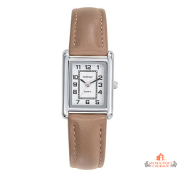 Montre INOTIME rectangulaire beige cadran argent élégant classique garantie 2 ans
