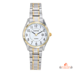 Montre INOTIME bicolore argent doré avec date bracelet métal élégante garantie 2 ans