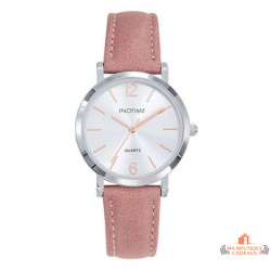 Montre INOTIME rose poudré doré rose cadran soleillé élégante garantie 2 ans
