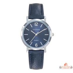 Montre INOTIME bleu foncé cadran soleillé élégante bracelet bleu garantie 2 ans
