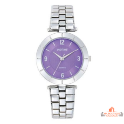 Montre femme INOTIME argentée cadran violet garantie 2 ans