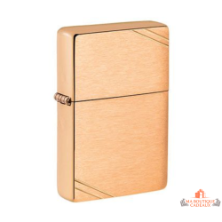Briquet Zippo doré brossé avec lignes gravées design élégant premium garanti à vie