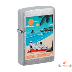 Briquet Zippo stormtrooper plage chrome brossé original geek garanti à vie