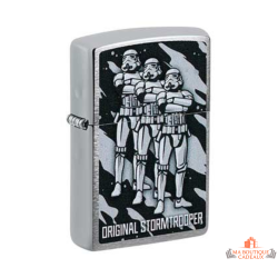 Briquet Zippo stormtrooper escouade chrome brossé noir blanc garanti à vie