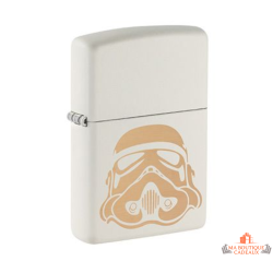 Briquet Zippo stormtrooper blanc mat gravé laser casque garanti à vie