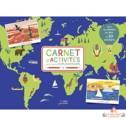 Carnet activités enfant exploration monde coloriage voyage