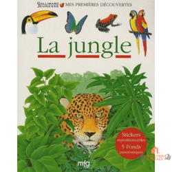 Livre enfant jungle autocollants relief animaux decouverte