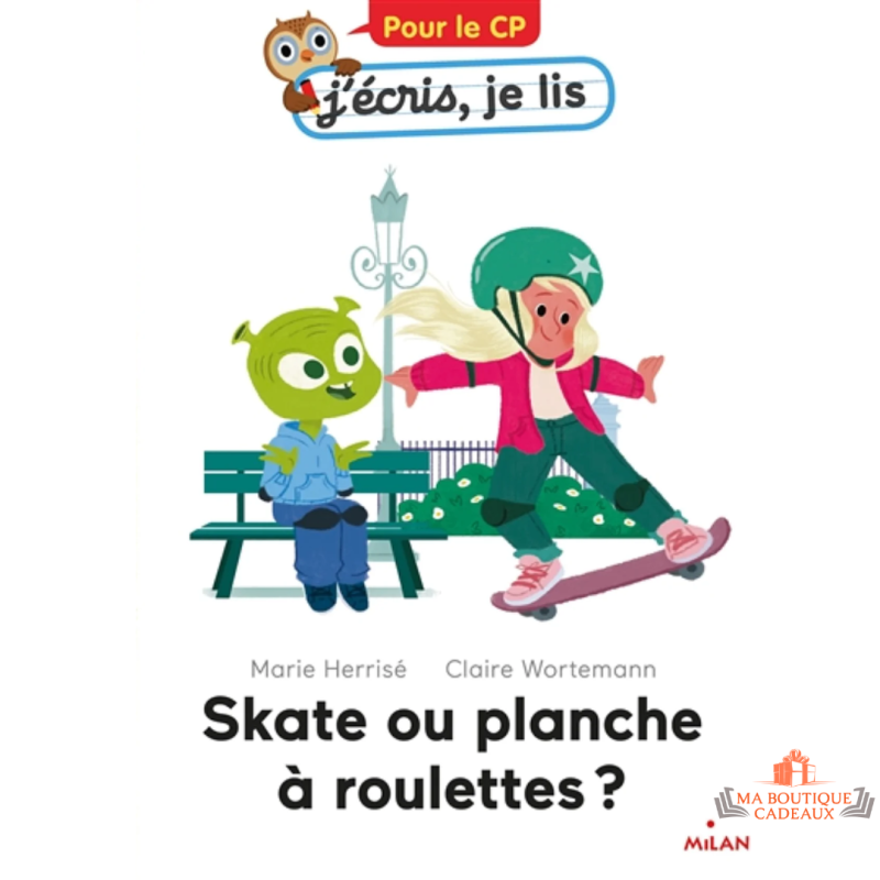 Livre enfant apprendre à lire écrire skate planche à roulettes Suzette autocollants