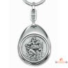 Porte-clés Saint Christophe en zamak finition argentée médaille protectrice