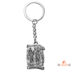 Porte-clés Lourdes zamak souvenir religieux argenté