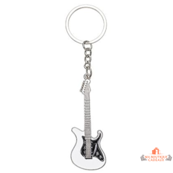 Porte-clés guitare zamak style musique rock métal argenté