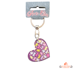 porte clés coeur chats colorés 4 cm cadeau original pas cher
