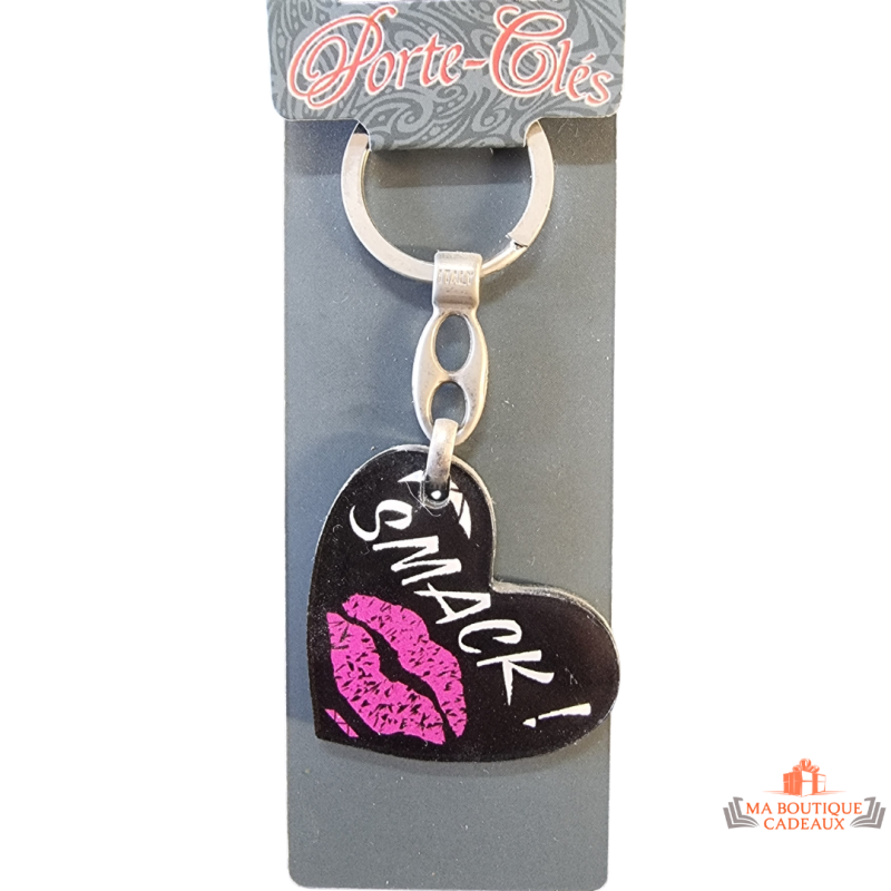 porte clés coeur smack levres 4 cm cadeau fun original pas cher