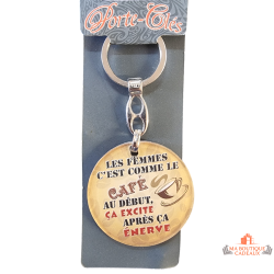 porte clés humour femmes cafe 4.5 cm cadeau drole pas cher