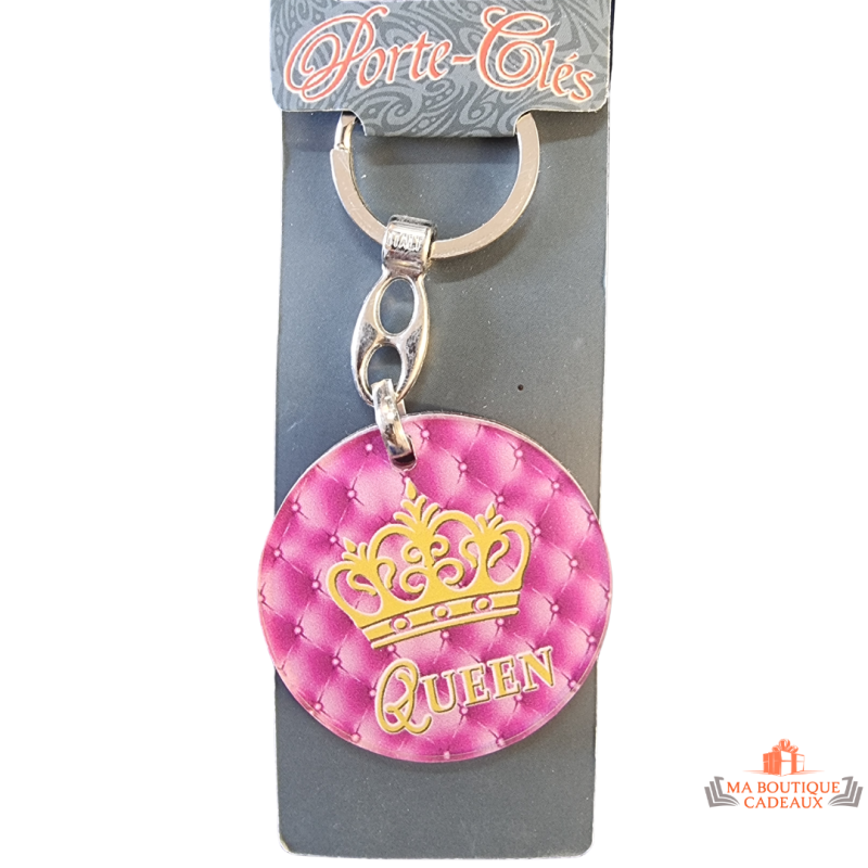 porte clés queen couronne rose 4.5 cm cadeau original femme