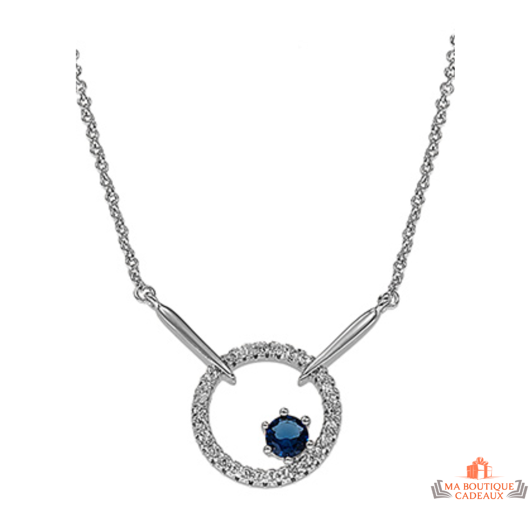 Collier solitaire plaqué or – Carla Nogueres – Oxyde de zirconium